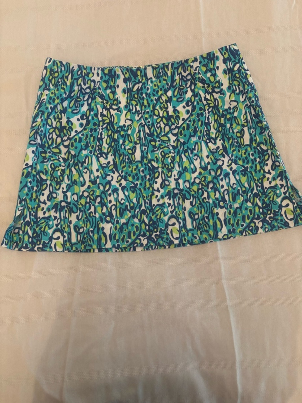 Lilly Pulitzer Blue & Green Abstract Printed Mini Skirt